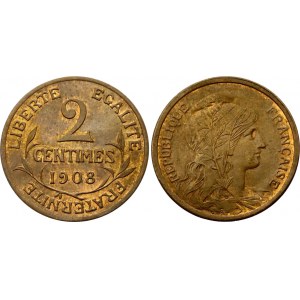 France 2 Centimes 1908