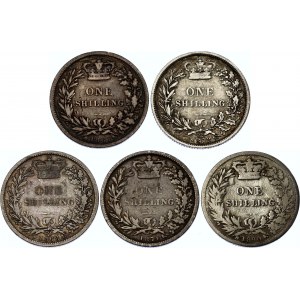 Great Britain 5 x 1 Shilling 1860 - 1874