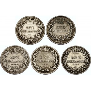 Great Britain 5 x 1 Shilling 1877 - 1886