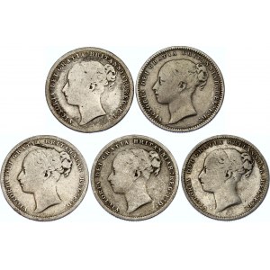 Great Britain 5 x 1 Shilling 1877 - 1886