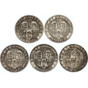 Great Britain 5 x 1 Shilling 1893 - 1900