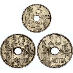 Greece Lot of 3 Coins 1912