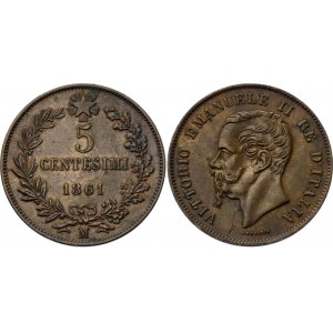 Italy 5 Centesimi 1861 M