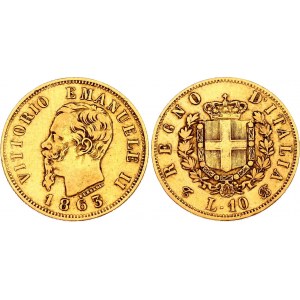 Italy 10 Lire 1863 TBN