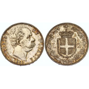 Italy 2 Lire 1899 R