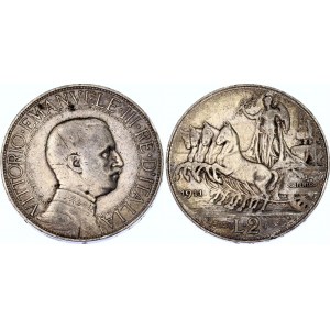 Italy 2 Lire 1911 R Rare