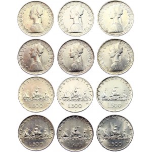 Italy 6 x 500 Lire 1958 - 1967