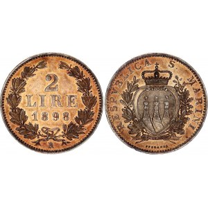 San Marino 2 Lire 1898 R