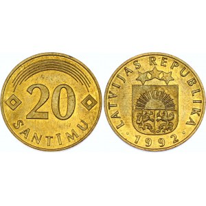 Latvia 20 Santimu 1992 Magnetic