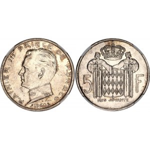 Monaco 5 Francs 1960 NGC AU 58