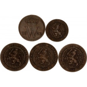 Netherlands Lot of 5 Coins 1822 - 1894