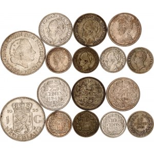 Netherlands Lot of 8 Coins 1849 - 1955