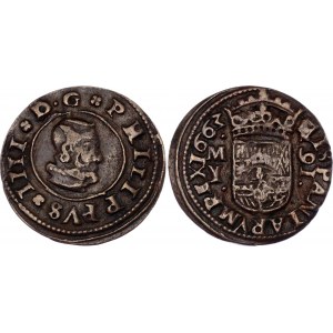 Spain 16 Maravedis 1663 MY