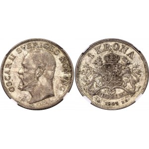 Sweden 1 Krona 1907 EB NGC AU DETAILS