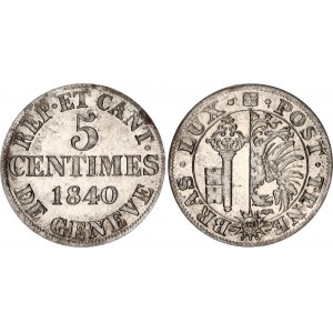 Switzerland Geneva 5 Centimes 1840