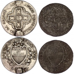 Switzerland Vaud 1 - 5 Batzen 1828 - 1830