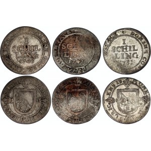 Switzerland Zurich 3 x 1 Schilling 1745 - 1751