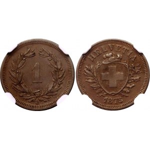 Switzerland 1 Rappen 1875 B NGC MS 62 BN