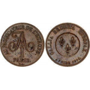 Russia - France 5 Francs 1814 In memory of the Emperor Alexander I R1