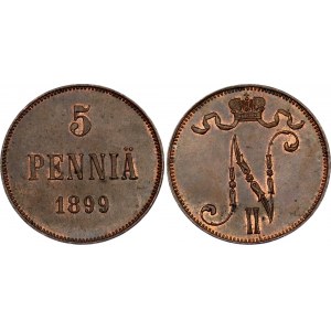 Russia - Finland 5 Pennia 1899