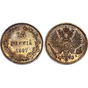 Russia - Finland 25 Pennia 1907 L