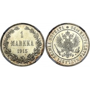 Russia - Finland 1 Markka 1915 S NGC MS 65