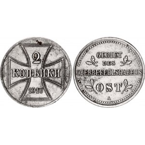 Russia 2 Kopeks 1916 A German Occupation