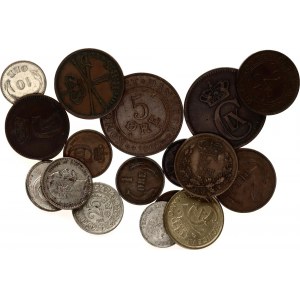 Denmark Lot of 18 Coins 1853 - 1926