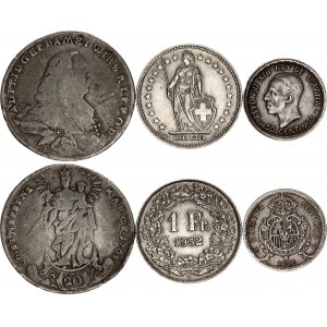 Europe Lot of 3 Coins 1763 - 1952