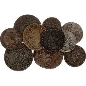 France Lot of 10 Coins 1364 - 1849