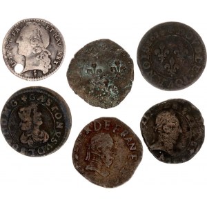 France Lot of 6 Coins 1588 - 1758