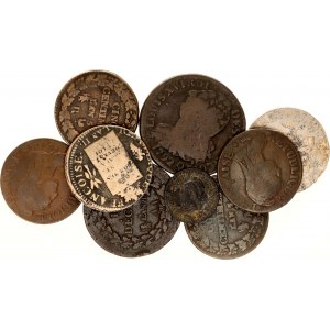 France Lot of 10 Coins 1790 - 1792