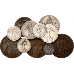 France Lot of 10 Coins 1898 - 1920