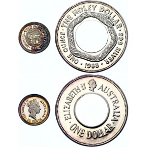Australia 25 Cents & 1 Dollar 1988
