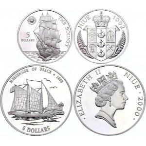 Niue 2 x 5 Dollars 1992 - 2000