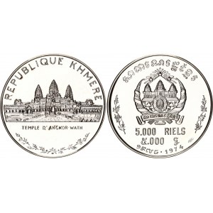 Cambodia 5000 Riels 1974 R