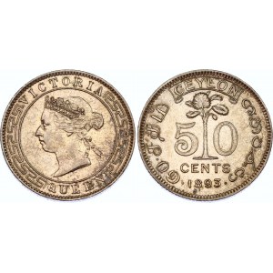 Ceylon 50 Cents 1893