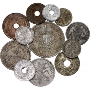 French Indochina Lot of 12 Coins 1912 - 1947