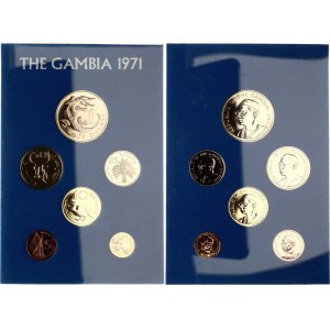 Gambia Proof Set of 6 Coins 1971 with Original Folder