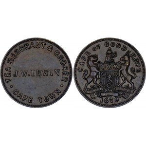 South Africa Cape Town J.W.Irwin 1/2 Penny Token 1879