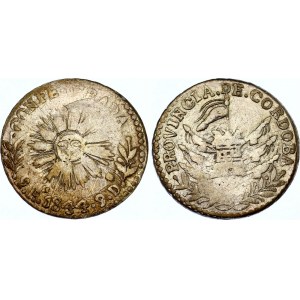 Argentina 2 Reales 1844 Double Strike