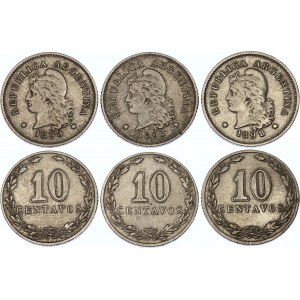 Argentina 3 x 10 Centavos 1898
