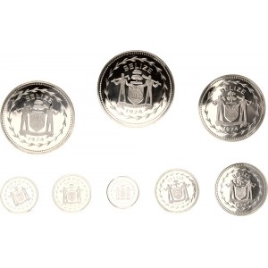 Belize Proof Set of 8 Coins 1974