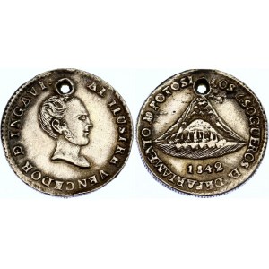 Bolivia 1 Sol-sized Silver Medal Battle of Yngavi 1842
