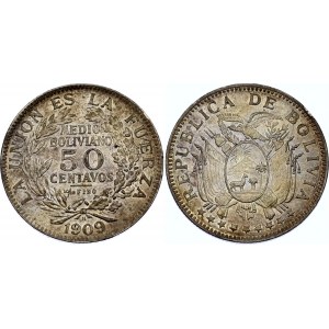 Bolivia 1/2 Boliviano / 50 Centavos 1909 H