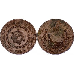 Brazil 40 Reis 1835 on 80 Reis 1832 R Counterstamped Coinage