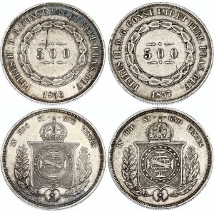 Brazil 2 x 500 Reis 1856 - 1857