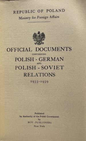 DOKUMENTY POL.-NIEM i POL.-SOW. 1933-1939