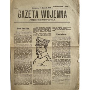 GAZETA WOJENNA. JEDNODNIÓWKA 11 SIERPNIA 1920