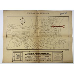 [Gdyně] Stadtplan von Gotenhafen Hans Greuner 1940